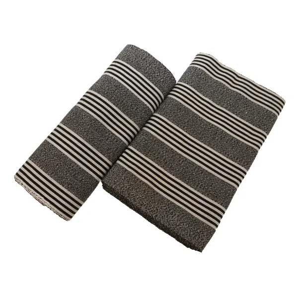 Brown and Cream Striped African Kente Weave Smock , fugu , batakali, Fabric-4yards