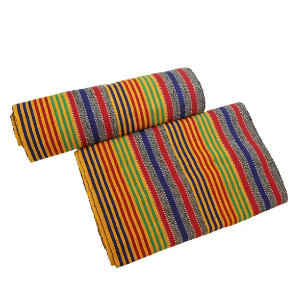 Striped African Kente Weave Smock , fugu , batakali, Fabric-4yards