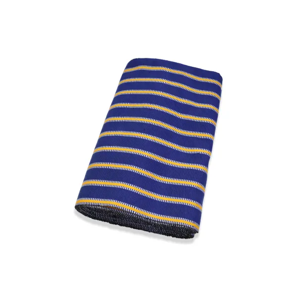 Blue and yellow striped 4 Yards Kente Fabric – Authentic African Woven Cloth for Fashion & Ceremonial Wear