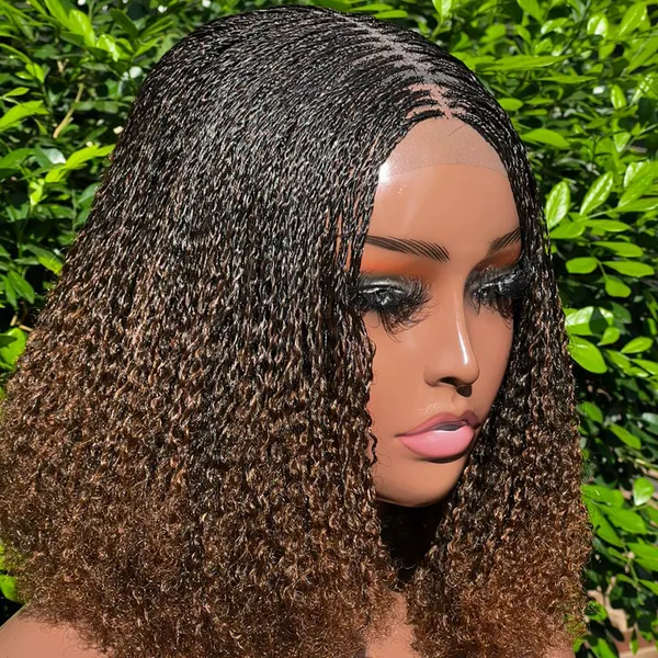 12-Inch / 16-Inch Synthetic Fiber Braided Wig – Natural Kinky Texture