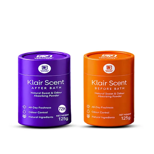 Klair Scent Before and After - Natural Sweet & Odour Absorbing Powder -Pair