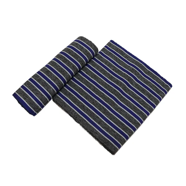 Ash and Blue Striped African Kente Weave Smock , fugu , batakali, Fabric-4yards