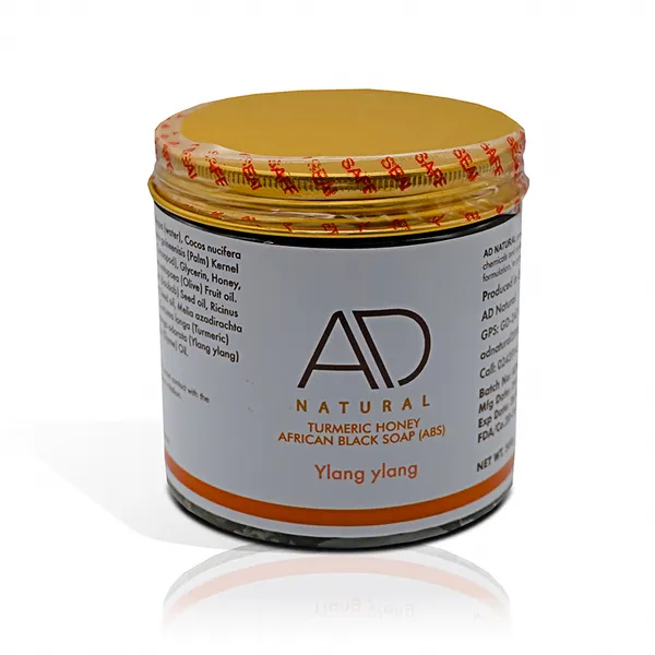 Turmeric Honey African Black Soap (ABS) Paste – Ylang Ylang Scented | Natural Brightening & Skin Nourishing Soap