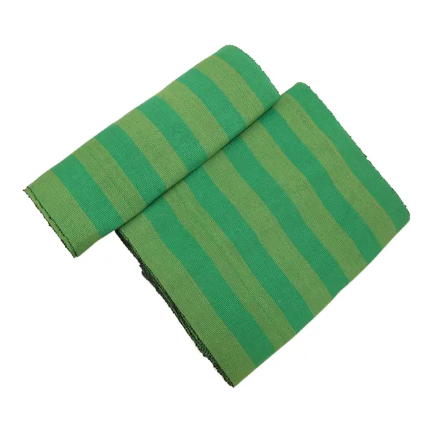 Green and Yellow Striped African Kente Weave Smock, fugu,batakali, Fabric- 4yards