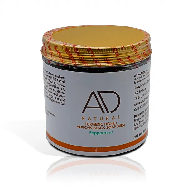 Turmeric Honey African Black Soap (ABS) Paste – Peppermint Scented | Natural Acne Control & Refreshing Cleanser