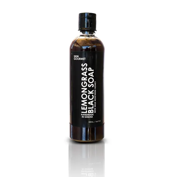 Skin Gourmet Lemongrass Black Soap – 500ml (Natural Deep-Cleansing Body Wash)