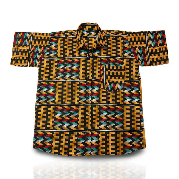 Kente African Print Men's Shirt - Large