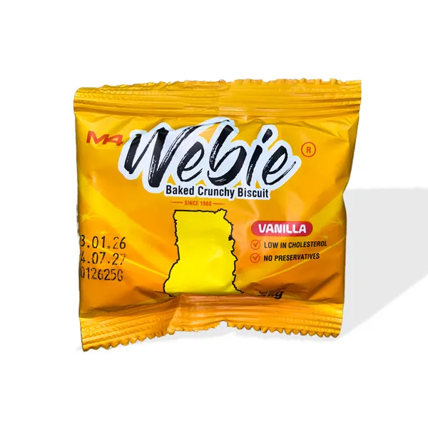 72 sachets of Webie Baked Crunchy Biscuits - Vanilla 25g