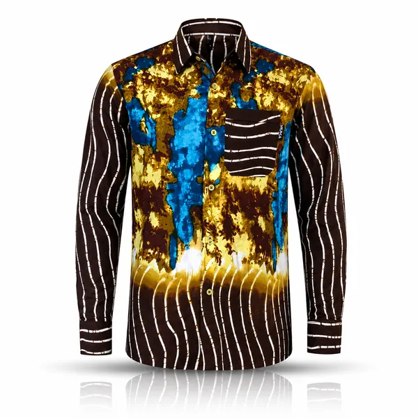 Men's Long Sleeve Shirt – Premium African Print Button-Up | WeShopAfrica
