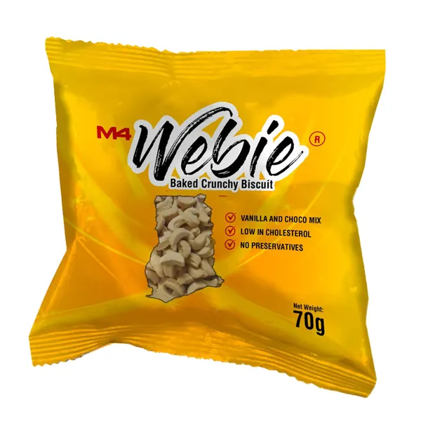 27 sachets of Webie Baked Crunchy Biscuits-Vanilla/Choco Mix 70g