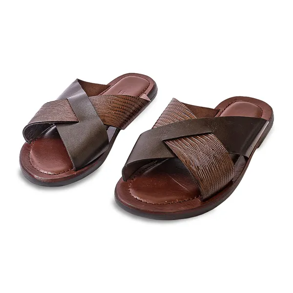 Gidden's Full-Grain Leather Slippers - Brown