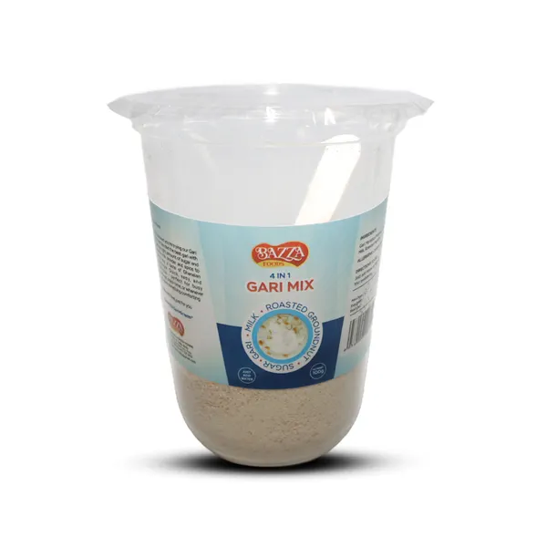 30pcs-Bazza Gari Mix (100g) – Instant Ready-to-Eat Gari with Milk Sachets