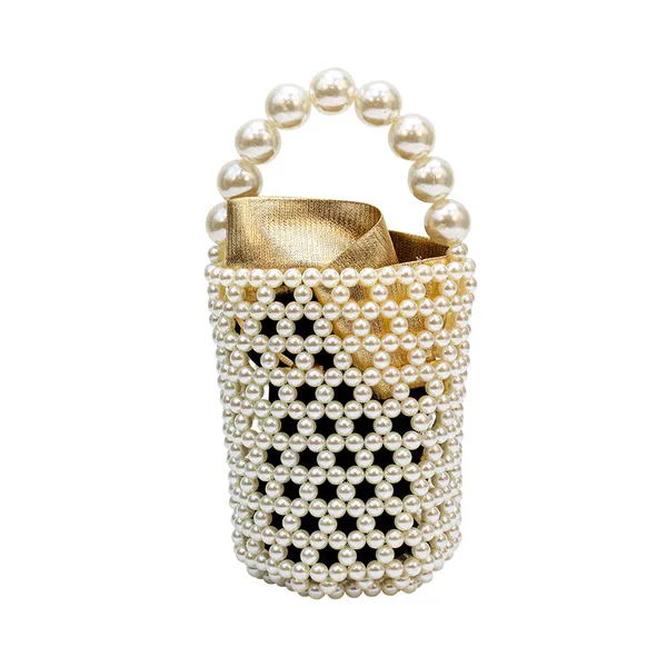 White Pearl Bag – Elegant Beaded Handbag for Weddings & Parties