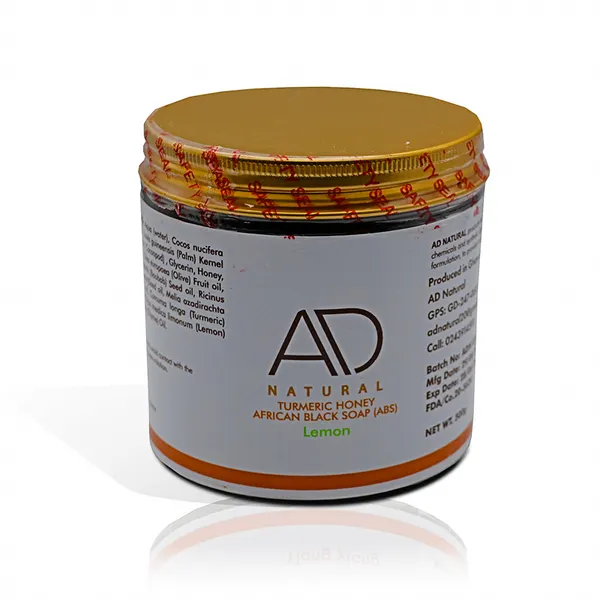 Turmeric Honey African Black Soap (ABS) Paste – Lemon Scented | Natural Brightening & Acne Care Soap