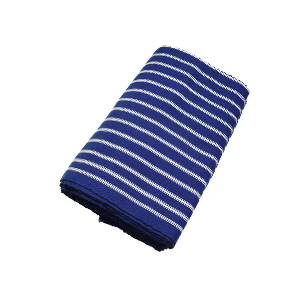 Blue and White Striped Kente Fabric – 4 Yards Authentic Ghanaian Woven fabric for Weddings, Ceremonies & African Fashion